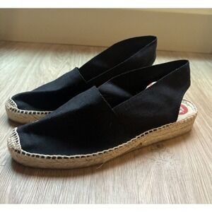 Diegos Black Espadrilles Shoes Size 9.5 Handmade In Spain New